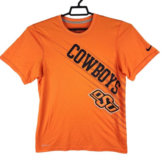 Men's Orange Nike Dri-Fit OSU Cowboys Shirt Short Sleeve Crew Neck Size S - Picture 1 of 10